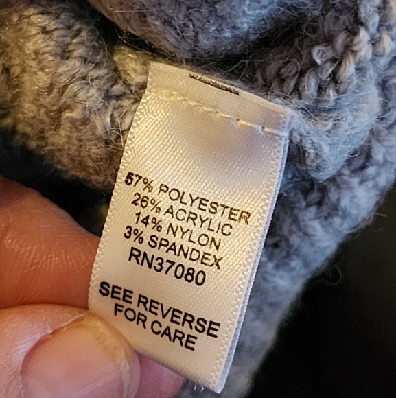 Versona Gray Cable Knit Sleeveless Turtleneck Sweater Vest Small Preppy - Picture 7 of 7